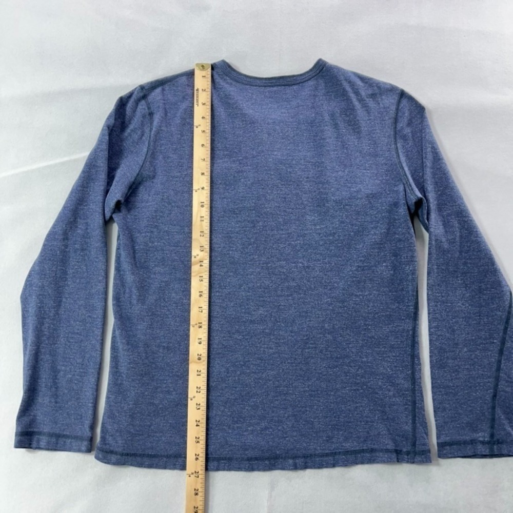 Flint and Tinder Long Sleeve Henley Shirt Men Medium Blue made in USA - Picture 8 of 9